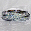 Wholesale Light Luxury Geometric Copper Zircon Multilayer Pave Ring For Women