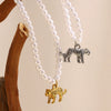 Wholesale Light Luxury Geometric Cut Out Tiger Pendant Stainless Steel 18K Electroplated Necklace For Women