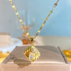 Wholesale Light Luxury Geometric Diamond Shape Zircon Inlaid Copper Pendant Titanium Steel Water Wave Chain Necklace For Women
