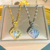 Wholesale Light Luxury Geometric Diamond Shape Zircon Inlaid Copper Pendant Titanium Steel Water Wave Chain Necklace For Women