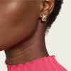 Wholesale Light Luxury Geometric Diamondencrusted Stainless Steel 18K Goldplated Titanium Steel Earrings For Women