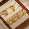 Wholesale Light Luxury Geometric Diamondencrusted Stainless Steel 18K Goldplated Titanium Steel Earrings For Women