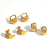 Wholesale Light Luxury Geometric Diamondencrusted Stainless Steel 18K Goldplated Titanium Steel Earrings For Women