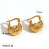 Wholesale Light Luxury Geometric Diamondencrusted Stainless Steel 18K Goldplated Titanium Steel Earrings For Women
