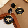 Wholesale Light Luxury Geometric Dripping Oil Starfish Stainless Steel Earrings For Women