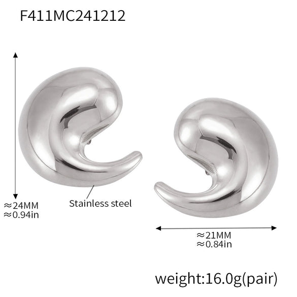 Wholesale Light Luxury Geometric Drop Shape 316L Stainless Steel 18K Gold Plated Earrings For Women