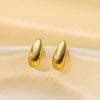 Wholesale Light Luxury Geometric Drop Shape Titanium Steel Electroplated Earrings For Women