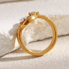Wholesale Light Luxury Geometric Electroplated Stainless Steel Moon Ring For Women And All Genders