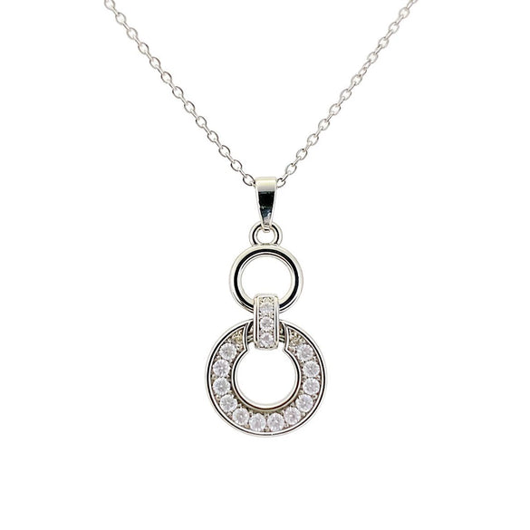 Wholesale Light Luxury Geometric Fourleaf Clover Zircon Inlaid Titanium Steel Necklace For Women