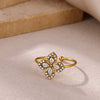 Wholesale Light Luxury Geometric Fruit Shaped Gold Inlaid Diamond Ring For Women