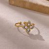 Wholesale Light Luxury Geometric Fruit Shaped Gold Inlaid Diamond Ring For Women