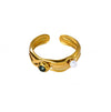 Wholesale Light Luxury Geometric Fruit Shaped Inlaid With Gold Zircon Stone Stainless Steel Plated 18K Gold Ring For Women