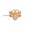 Wholesale Light Luxury Geometric Fruit Shaped Inlaid With Gold Zircon Stone Stainless Steel Plated 18K Gold Ring For Women