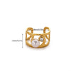 Wholesale Light Luxury Geometric Fruit Shaped Stainless Steel Imitation Pearl Ring Inlaid With Gold For Women