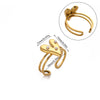 Wholesale Light Luxury Geometric Fruit Shaped Stainless Steel Imitation Pearl Ring Inlaid With Gold For Women