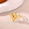Wholesale Light Luxury Geometric Fruit Shaped Stainless Steel Imitation Pearl Ring Inlaid With Gold For Women