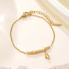 Wholesale Light Luxury Geometric Gold Plated Bamboo Stainless Steel Necklace For Women