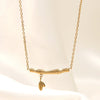 Wholesale Light Luxury Geometric Gold Plated Bamboo Stainless Steel Necklace For Women