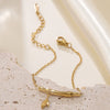 Wholesale Light Luxury Geometric Gold Plated Bamboo Stainless Steel Necklace For Women