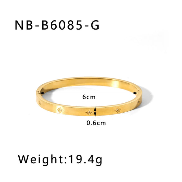 Wholesale Light Luxury Geometric Gold Titanium Steel And Stainless Steel Bracelet Inlaid With Zircon And Diamonds