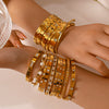 Wholesale Light Luxury Geometric Gold Titanium Steel And Stainless Steel Bracelet Inlaid With Zircon And Diamonds