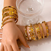 Wholesale Light Luxury Geometric Gold Titanium Steel And Stainless Steel Bracelet Inlaid With Zircon And Diamonds