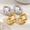 Wholesale Light Luxury Geometric Heart Shape Stainless Steel Electroplated Earrings For Women