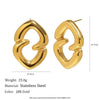 Wholesale Light Luxury Geometric Heart Shape Stainless Steel Electroplated Earrings For Women