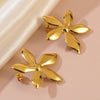 Wholesale Light Luxury Geometric Heart Shape Stamped Stainless Steel Earrings For Women