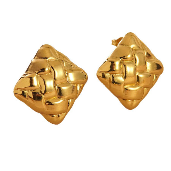 Wholesale Light Luxury Geometric Heart Shape Stamped Stainless Steel Earrings For Women