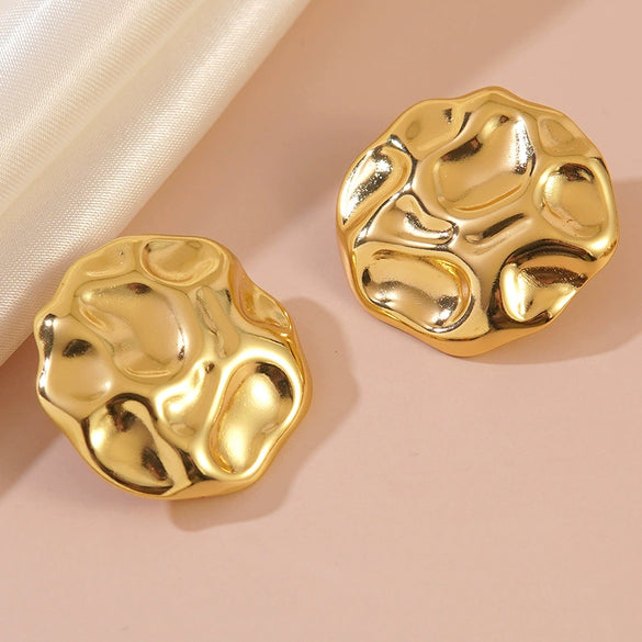 Wholesale Light Luxury Geometric Heart Shape Stamped Stainless Steel Earrings For Women
