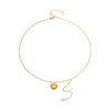 Wholesale Light Luxury Geometric Heart Stainless Steel Electroplated Pendant Chain Necklace And Tassel Shell Pearl Earrings For Women