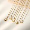 Wholesale Light Luxury Geometric Heart Stainless Steel Plated Pendant Necklace For Women