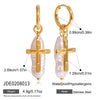 Wholesale Light Luxury Geometric Heart Star Pattern Electroplated Stainless Steel Cross Earrings For Women