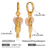Wholesale Light Luxury Geometric Heart Star Pattern Electroplated Stainless Steel Cross Earrings For Women