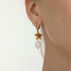 Wholesale Light Luxury Geometric Heart Star Pattern Electroplated Stainless Steel Cross Earrings For Women