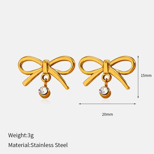 Wholesale Light Luxury Geometric Heartshaped Electroplated Stainless Steel Earrings For Women