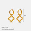 Wholesale Light Luxury Geometric Heartshaped Electroplated Stainless Steel Earrings For Women