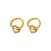 Wholesale Light Luxury Geometric Heartshaped Electroplated Stainless Steel Earrings For Women