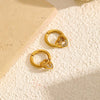 Wholesale Light Luxury Geometric Heartshaped Electroplated Stainless Steel Earrings For Women