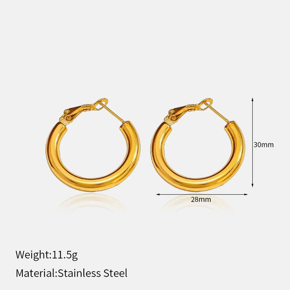Wholesale Light Luxury Geometric Heartshaped Electroplated Stainless Steel Earrings For Women