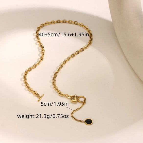 Wholesale Light Luxury Geometric Heartshaped Stainless Steel Electroplated Necklace For Women