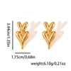 Wholesale Light Luxury Geometric Heartshaped Stainless Steel Stamped Earrings For Women