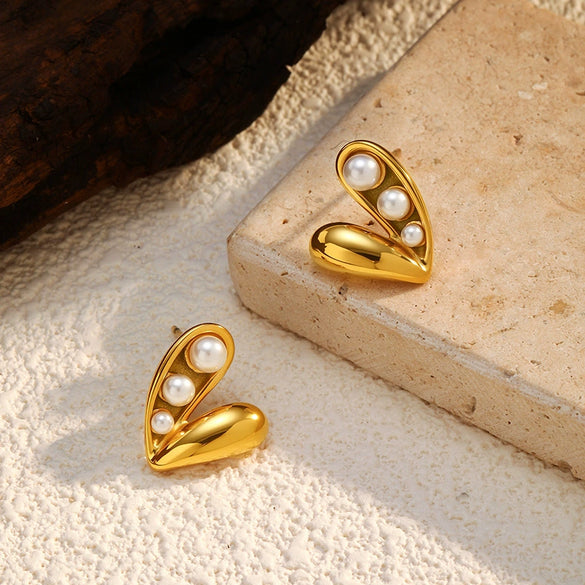 Wholesale Light Luxury Geometric 18K Gold Plated Stainless Steel Earrings For Women
