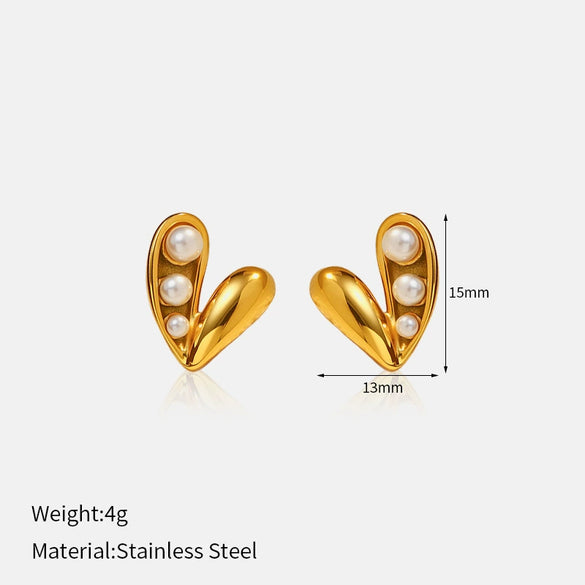 Wholesale Light Luxury Geometric 18K Gold Plated Stainless Steel Earrings For Women