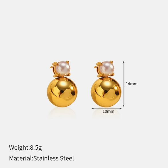 Wholesale Light Luxury Geometric 18K Gold Plated Stainless Steel Earrings For Women