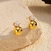 Wholesale Light Luxury Geometric 18K Gold Plated Stainless Steel Earrings For Women