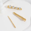 Wholesale Light Luxury Geometric Metal Artificial Crystal Duckbill Clip Hair Accessories Set With Electroplating