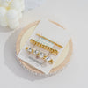 Wholesale Light Luxury Geometric Metal Artificial Crystal Duckbill Clip Hair Accessories Set With Electroplating