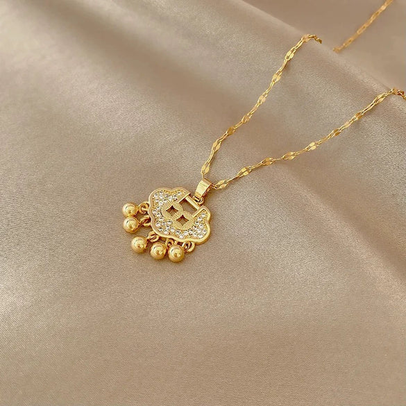 Wholesale Light Luxury Geometric Microinlaid Titanium Steel Women's Clavicle Necklace